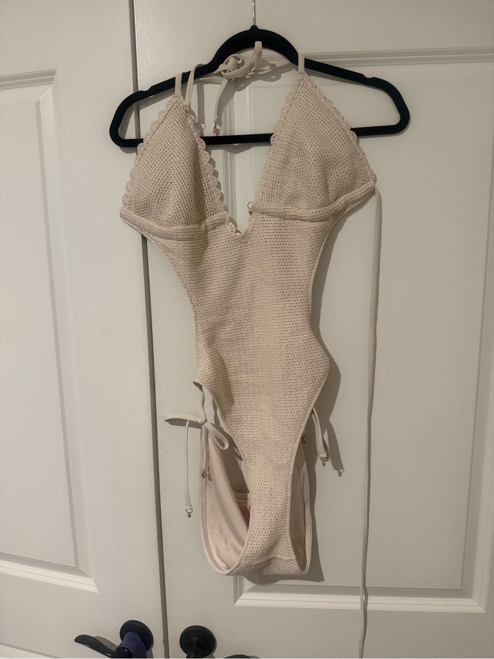 Victoria's Secret Cream Crochet-Texture One-Piece